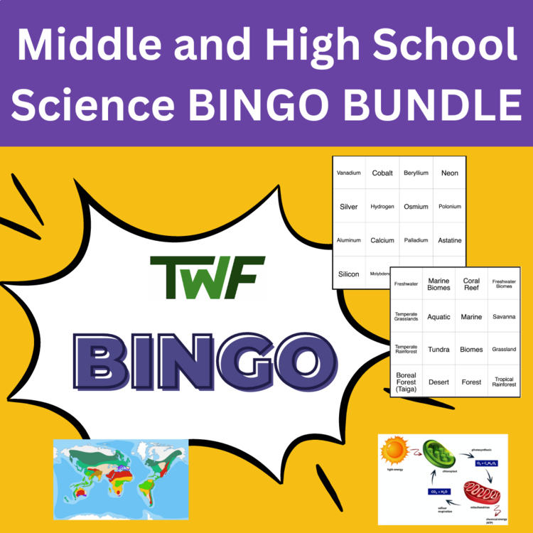 Middle and High School Science BINGO - GROWING BUNDLE