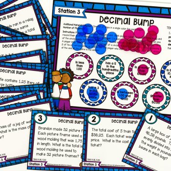 5th Grade STAAR STATION 3: DECIMAL BUMP  TEKS 5.3E, 5.3G Math Center, image 4