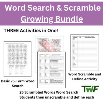 Word Search and Scramble Activity Bundle - 37 Word Search Science Topics, image 2
