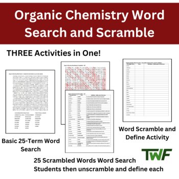 Organic Chemistry Word Search and Scramble Activity, image 2