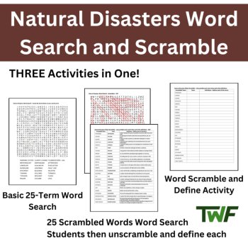 Natural Disasters Word Search and Scramble Activity, image 2
