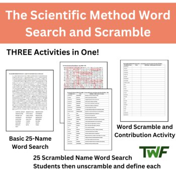 The Scientific Method Word Search and Scramble Activity, image 2