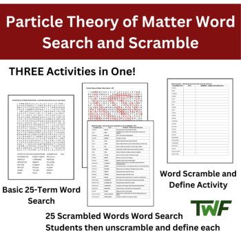 Particle Theory of Matter Word Search and Scramble Activity, image 2