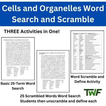 Cells and Organelles Word Search and Scramble Activity, image 2