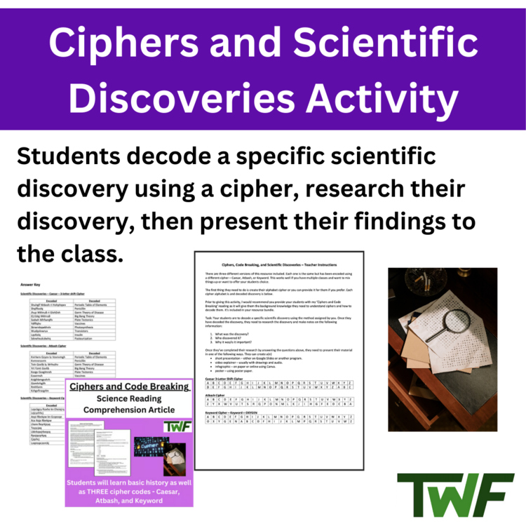 Ciphers and Scientific Discoveries - Decoding Discoveries Activity