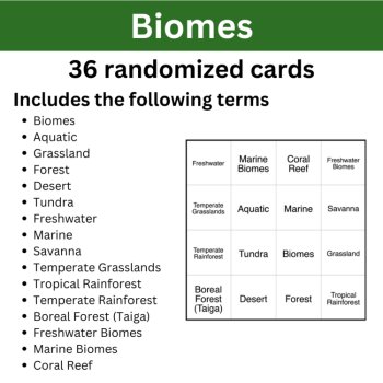 Biomes BINGO - Science BINGO Activity, image 2