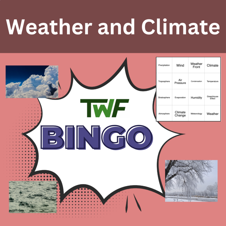 Weather and Climate BINGO - Science BINGO Activity