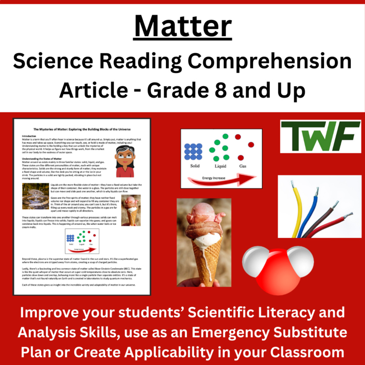Matter - Exploring the World Around You - Reading Article - Grade 8 and Up