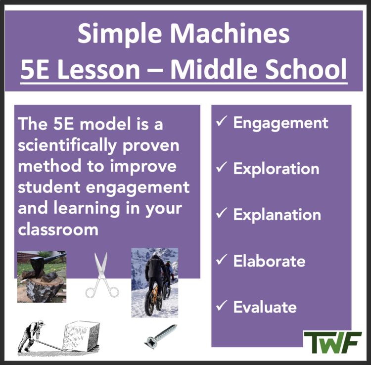 Simple Machines Middle School Complete 5E Lesson Bundle | Lever, Inclined Plane