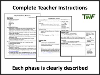 Simple Machines Middle School Complete 5E Lesson Bundle | Lever, Inclined Plane, image 2