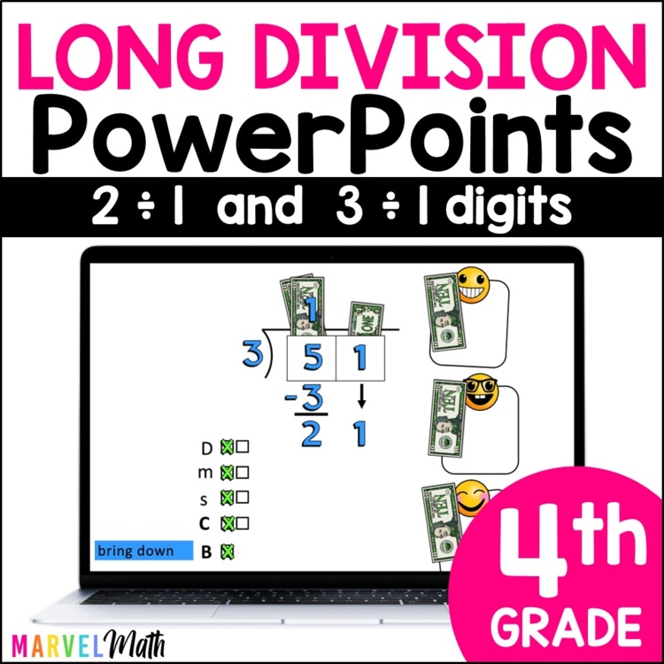 Long Division Practice - Division with Arrays, Area Model, PowerPoint Lesson