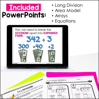 Long Division Practice - Division with Arrays, Area Model, PowerPoint Lesson, image 4