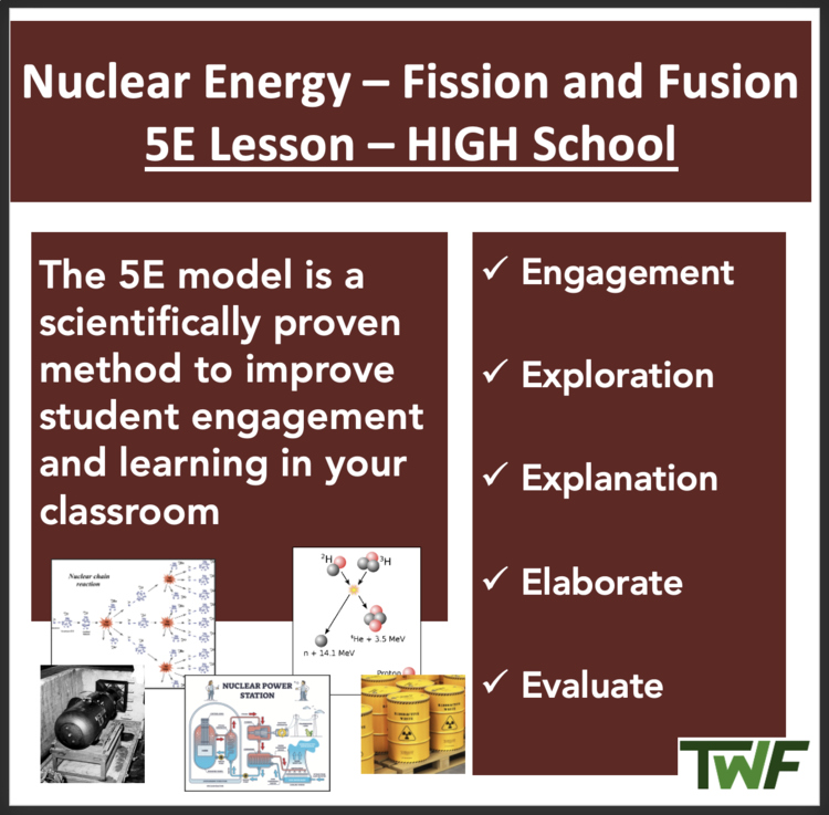 Nuclear Energy - Fission and Fusion - HIGH School - Complete 5E Lesson Bundle