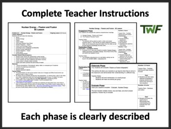 Nuclear Energy - Fission and Fusion - HIGH School - Complete 5E Lesson Bundle, image 2