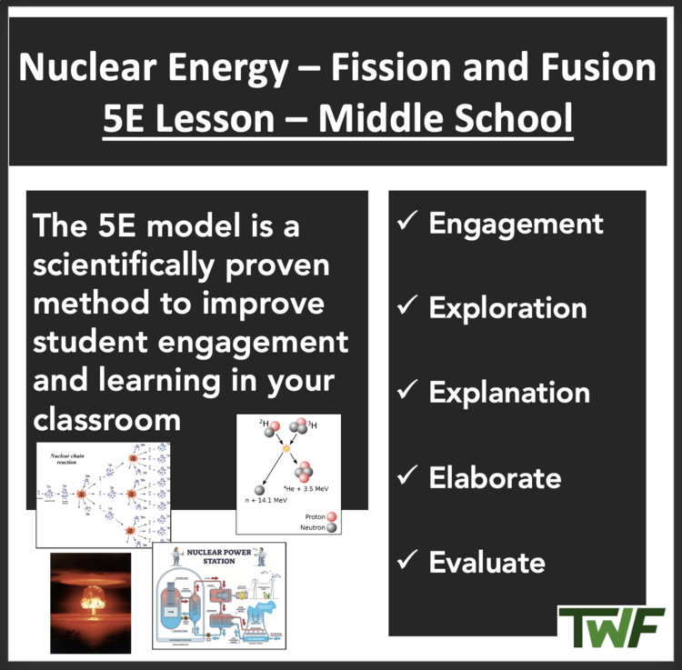 Nuclear Energy - Fission and Fusion - Middle School - Complete 5E Lesson Bundle