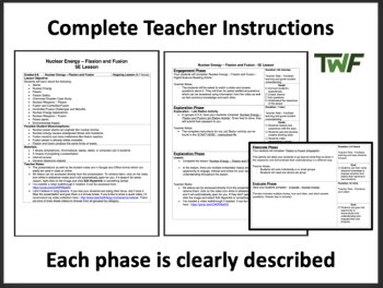 Nuclear Energy - Fission and Fusion - Middle School - Complete 5E Lesson Bundle, image 2