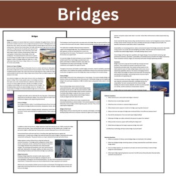 Bridges - Reading Comprehension Article - Grade 8 and Up + bonus STEM Challenge, image 2