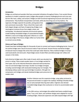 Bridges - Reading Comprehension Article - Grade 8 and Up + bonus STEM Challenge, image 3