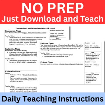 Photosynthesis and Cellular Respiration 5E Lesson Bundle | 7th, 8th, 9th Grade, image 2