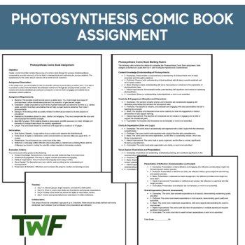 Photosynthesis Comic Book Assignment - Middle School Appropriate, image 2