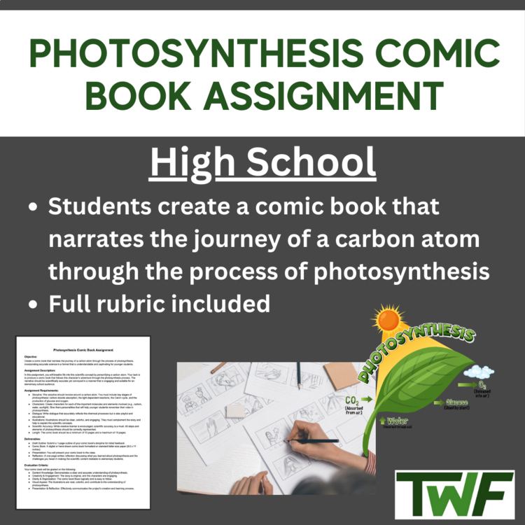Photosynthesis Comic Book Assignment - High School Appropriate