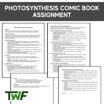 Photosynthesis Comic Book Assignment - High School Appropriate, image 2