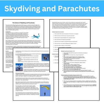 Skydiving and Parachutes - Reading Comprehension Article - Grade 8 and Up, image 2