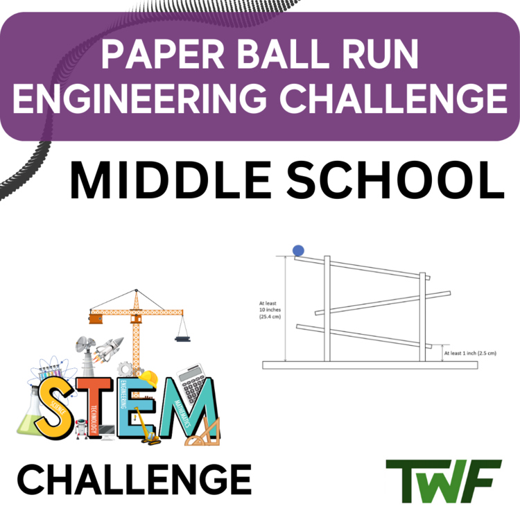 Paper Ball Run STEM Engineering Challenge | 6th, 7th, 8th Grade MIDDLE SCHOOL