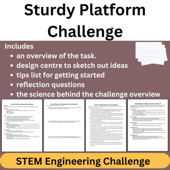 Sturdy Platform STEM Engineering Challenge | 6th, 7th, 8th Grade MIDDLE SCHOOL, image 2