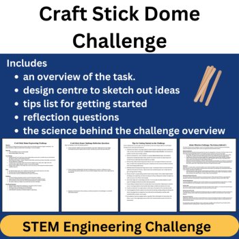 Craft Stick Dome STEM Engineering Challenge | 6th, 7th, 8th Grade MIDDLE SCHOOL, image 2