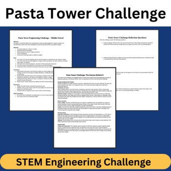 Pasta Tower STEM Engineering Challenge | 6th, 7th, 8th Grade MIDDLE SCHOOL, image 3