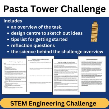 Pasta Tower STEM Engineering Challenge - HIGH SCHOOL Science, image 2