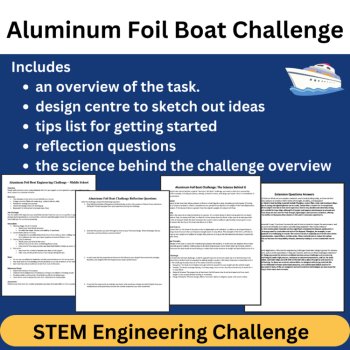 Aluminum Foil Boat STEM Engineering Challenge | 6th, 7th, 8th MIDDLE SCHOOL, image 2