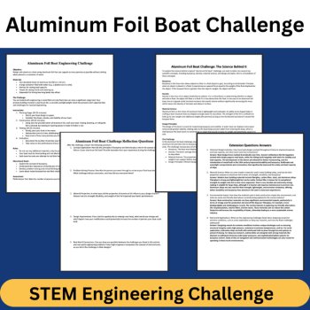 Aluminum Foil Boat STEM Engineering Challenge - HIGH SCHOOL Science, image 3