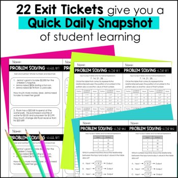 4th Grade Problem Solving & Input-Output Tables TEKS Exit Slips, image 2