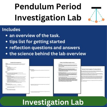 Pendulum Period Investigation Lab - MIDDLE and HIGH SCHOOL Science, image 2