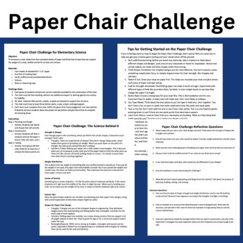 Paper Chair STEM Engineering Challenge - ELEMENTARY SCHOOL Science, image 4