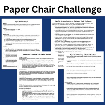 Paper Chair STEM Engineering Challenge - HIGH SCHOOL Science | NGSS, image 4