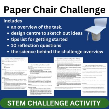 Paper Chair STEM Engineering Challenge | 6th, 7th, 8th Grade MIDDLE SCHOOL, image 2