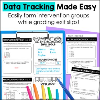 4th Grade Multiplication & Division TEKS Exit Slips - Exit Tickets, image 3