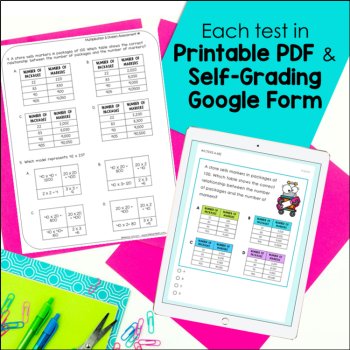 Multiplication & Division Tests - 4th Grade Math STAAR Review - Digital & Print, image 2
