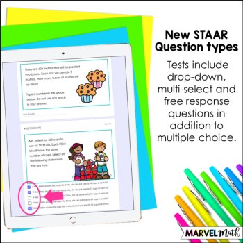 Multiplication & Division Tests - 4th Grade Math STAAR Review - Digital & Print, image 3