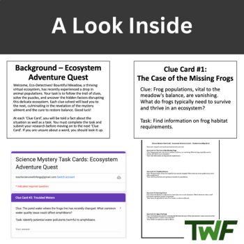 Science Mystery Task Cards - Ecosystem Adventure Quest, image 2