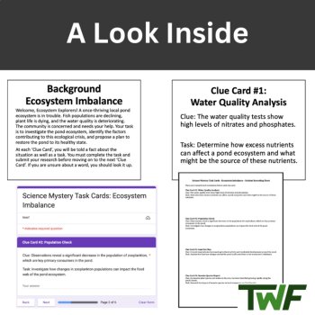 Science Mystery Task Cards - Ecosystem Imbalance, image 2