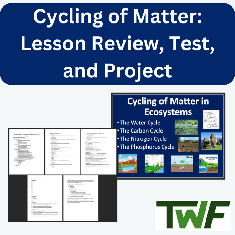 Cycling of Matter in Ecosystems - Review, Test, and Project
