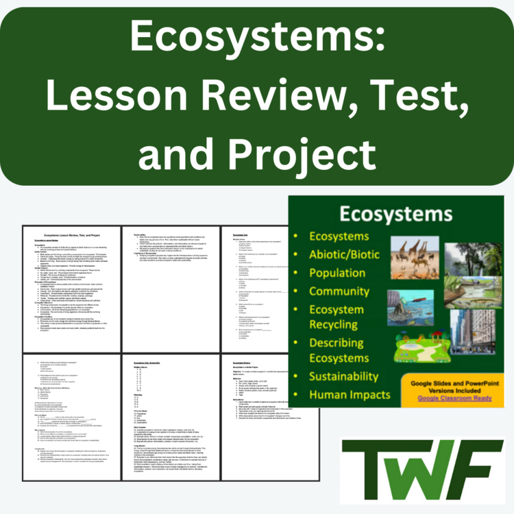 Ecosystems - Review, Test, and Project