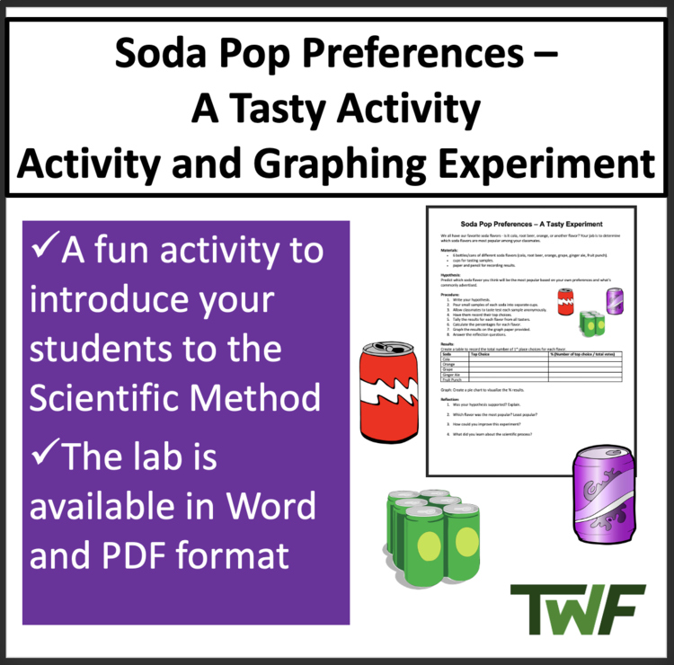 Soda Pop Preferences - A Scientific Method Activity and Complete Lesson