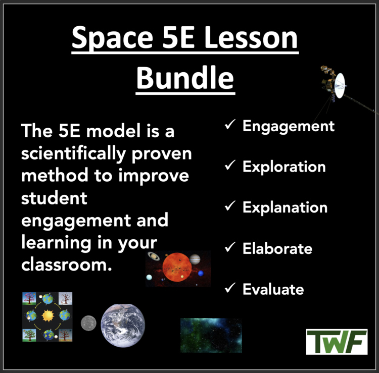 Space 5E Bundle | Earth, Sun, Moon, & Universe Lessons, Worksheets, Activities