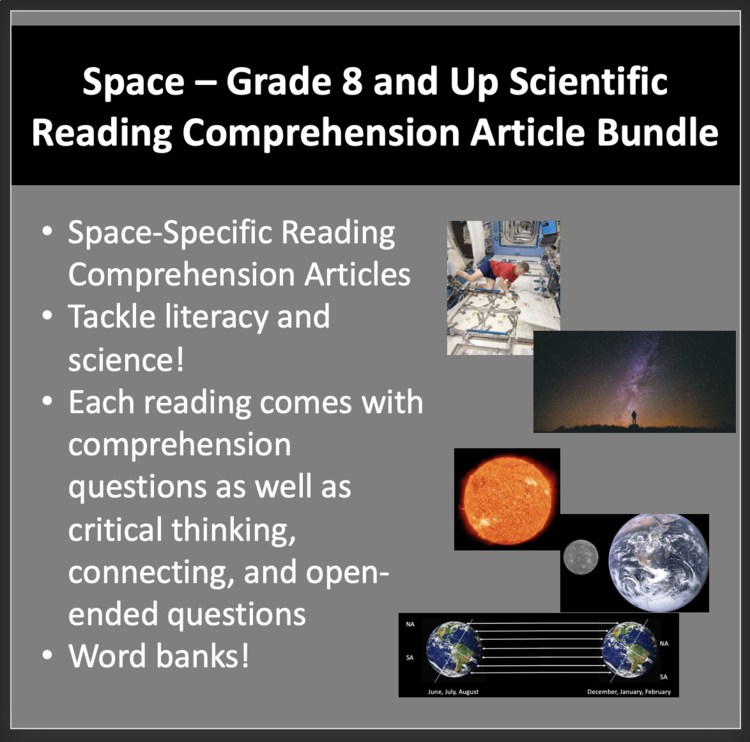 Space Grade 8 and Up Science Reading Article Mega Bundle
