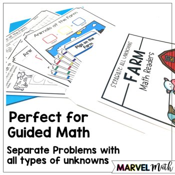 Kinder - 1st Grade Problem Solving Math Readers   Set 8: Separate All Unknowns, image 3